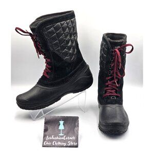 The North Face Women's Black Purple Thermoball Utility Winter Boots Sz 8.5 3012